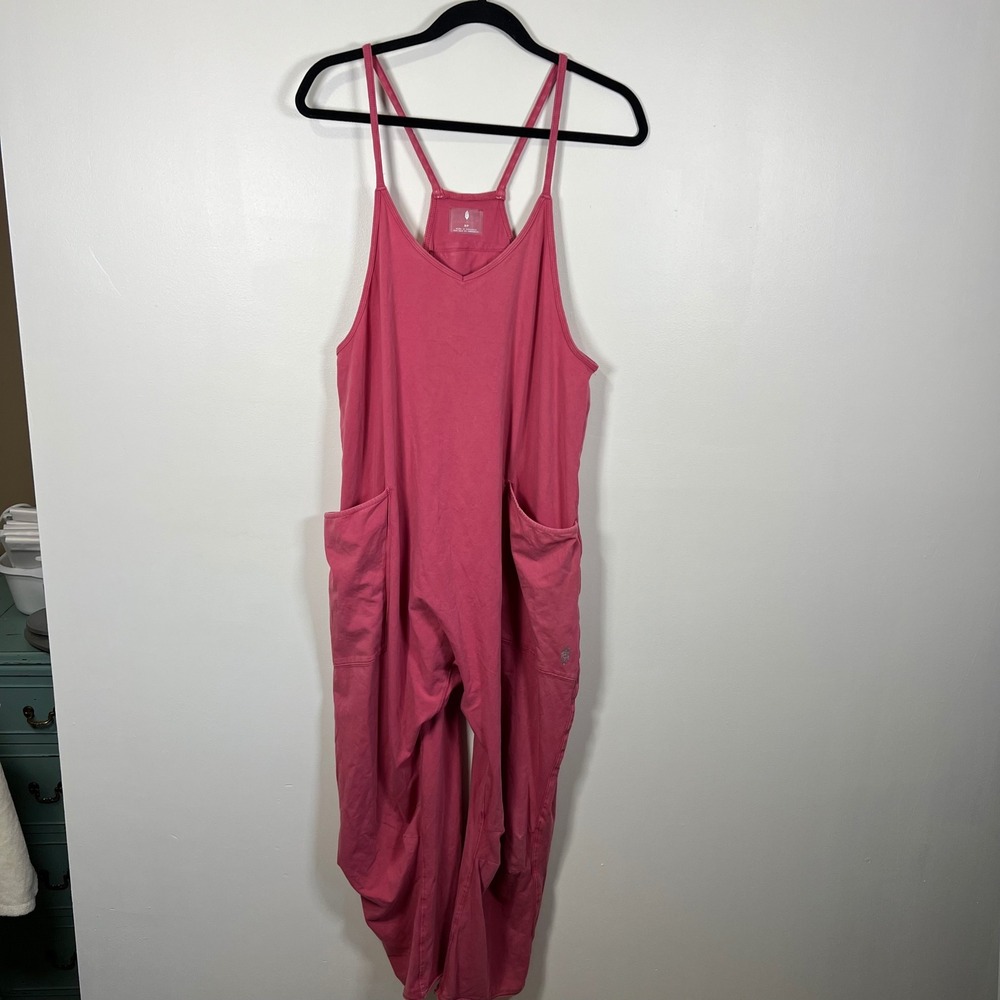 Free People Movement Womens Hot Shot Jumpsuit Pink Harem Athleisure S